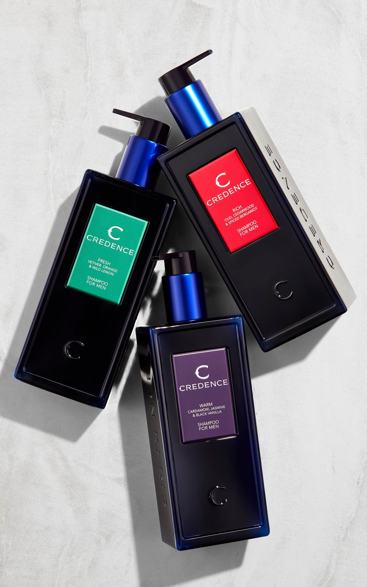 Credence Men's Shampoo Gift Set – Rich, Fresh & Warm, 3 x 300ml
