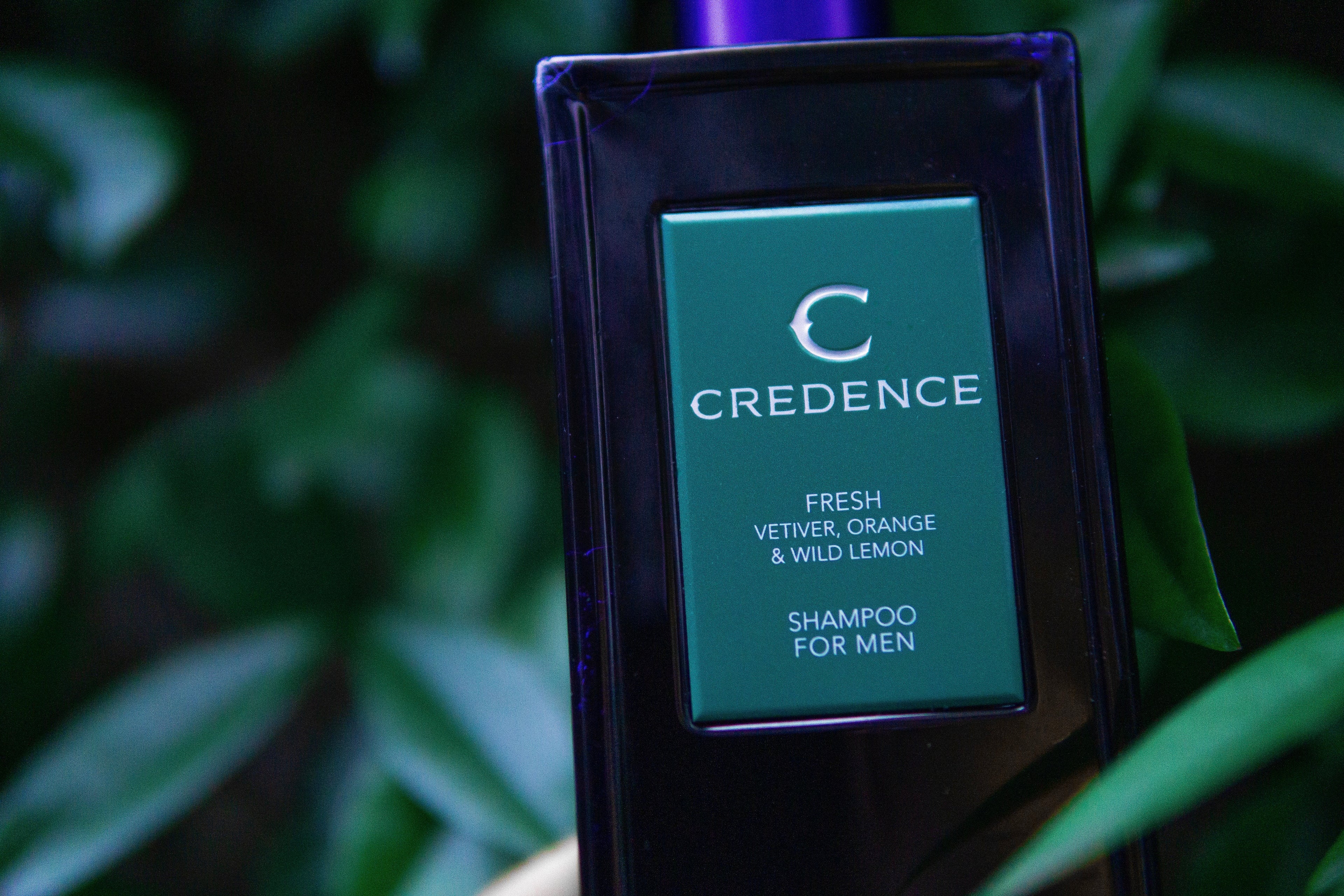 Credence Fresh men's shampoo bottle with vetiver orange and wild lemon scent 300ml"